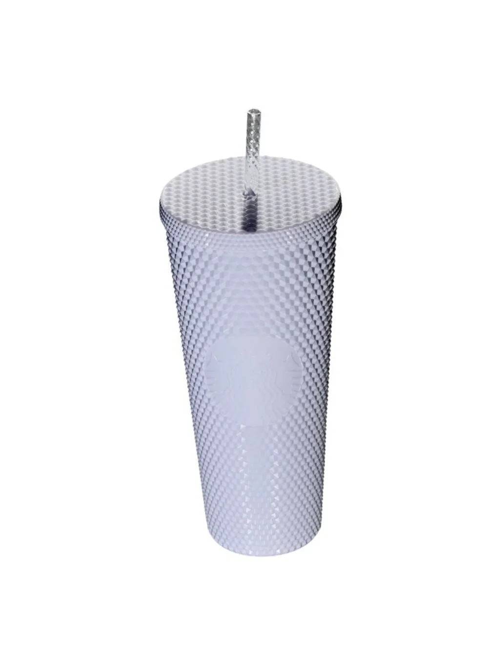 Starbucks White Textured Tumbler With Lid & Straw 24 Oz Plastic